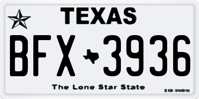 TX license plate BFX3936