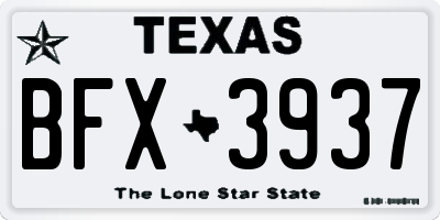 TX license plate BFX3937