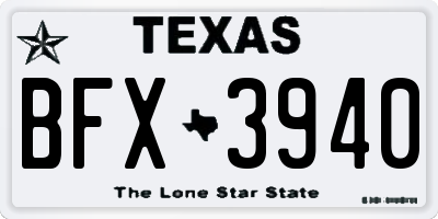 TX license plate BFX3940