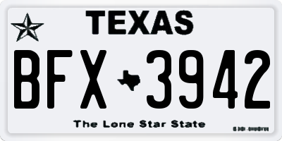 TX license plate BFX3942