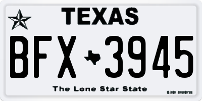 TX license plate BFX3945