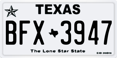 TX license plate BFX3947