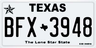 TX license plate BFX3948