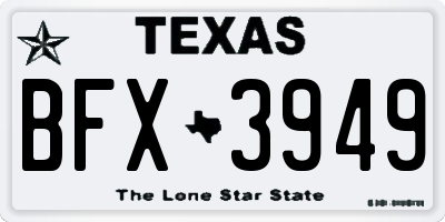 TX license plate BFX3949