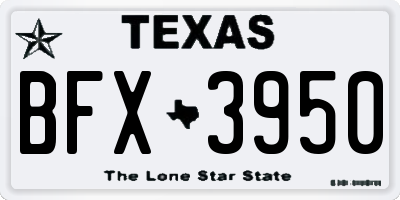 TX license plate BFX3950