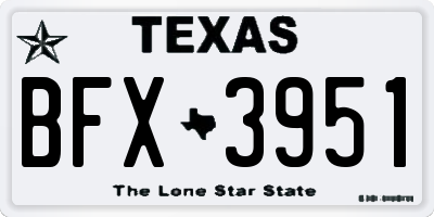 TX license plate BFX3951