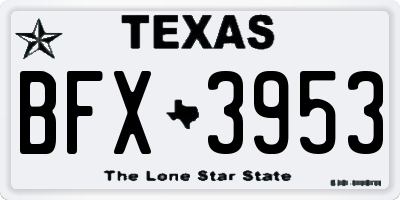 TX license plate BFX3953