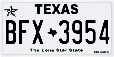 TX license plate BFX3954