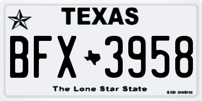 TX license plate BFX3958