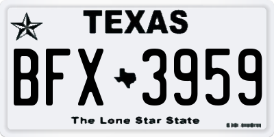 TX license plate BFX3959