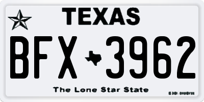 TX license plate BFX3962