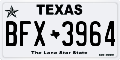 TX license plate BFX3964