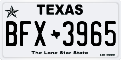 TX license plate BFX3965