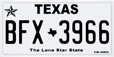 TX license plate BFX3966