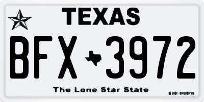 TX license plate BFX3972