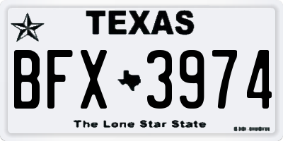 TX license plate BFX3974