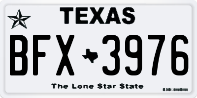 TX license plate BFX3976