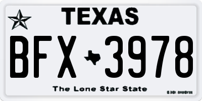 TX license plate BFX3978