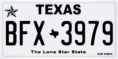TX license plate BFX3979