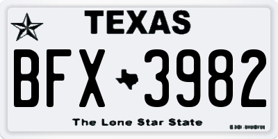 TX license plate BFX3982