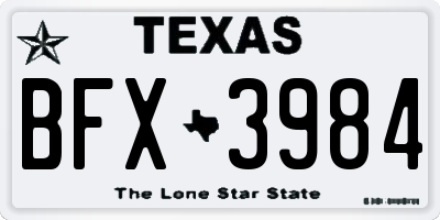 TX license plate BFX3984