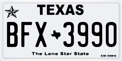 TX license plate BFX3990