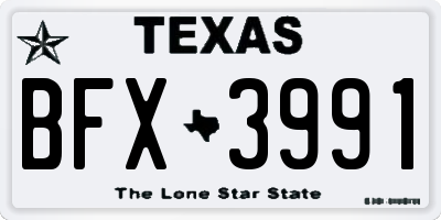 TX license plate BFX3991
