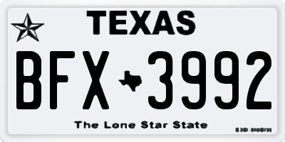 TX license plate BFX3992