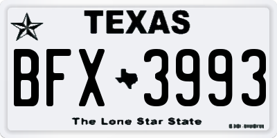 TX license plate BFX3993