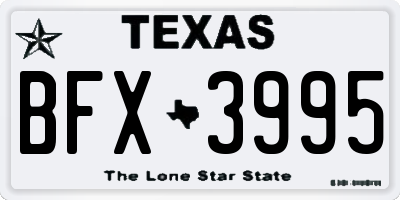 TX license plate BFX3995