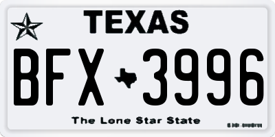 TX license plate BFX3996