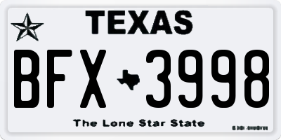 TX license plate BFX3998