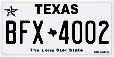 TX license plate BFX4002