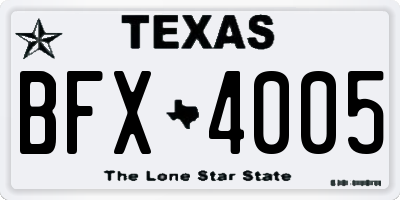 TX license plate BFX4005