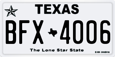 TX license plate BFX4006