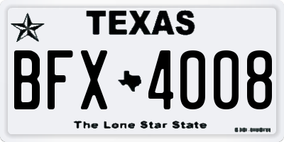 TX license plate BFX4008