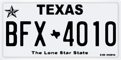 TX license plate BFX4010