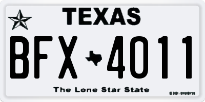 TX license plate BFX4011