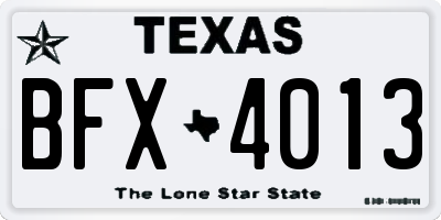 TX license plate BFX4013