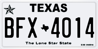 TX license plate BFX4014