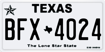 TX license plate BFX4024