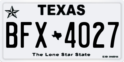 TX license plate BFX4027