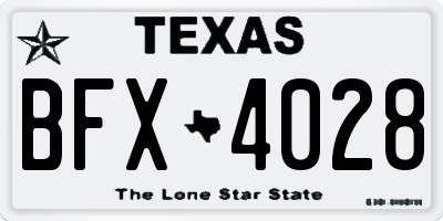 TX license plate BFX4028