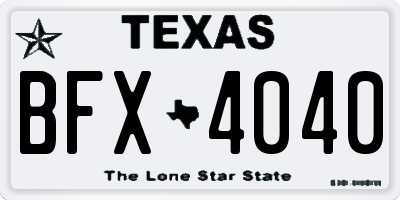 TX license plate BFX4040