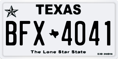 TX license plate BFX4041