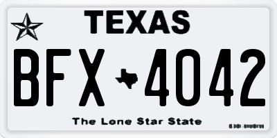TX license plate BFX4042