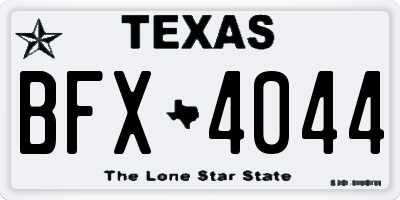 TX license plate BFX4044