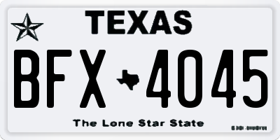 TX license plate BFX4045