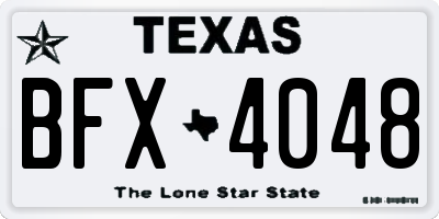 TX license plate BFX4048