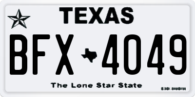 TX license plate BFX4049
